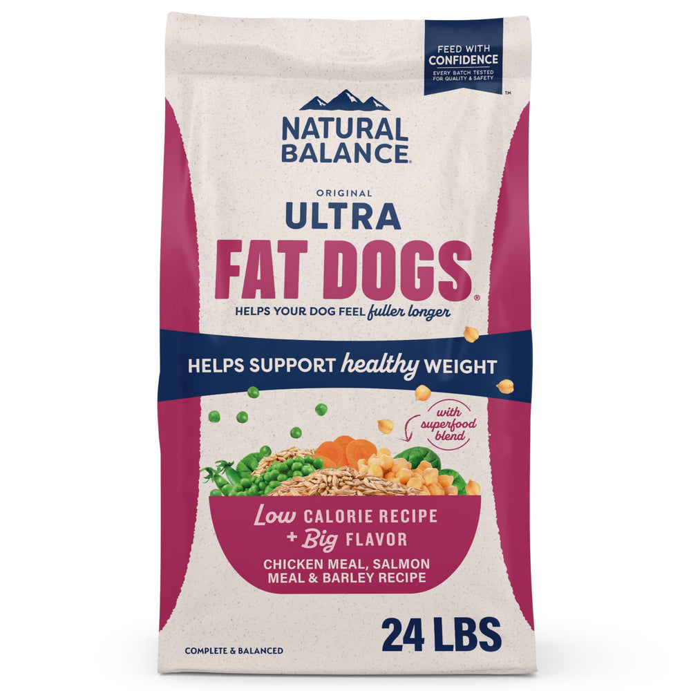 Natural Balance front packaging showing 24 lb bag and benefits
