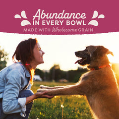 Natural Balance kibble next to measuring scale for portion clarity