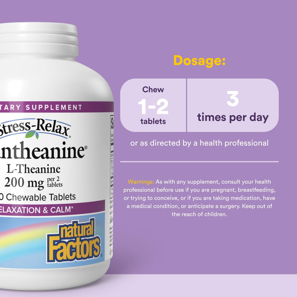 Natural Factors Suntheanine en polvo ingrediente purificado, garantía de calidad