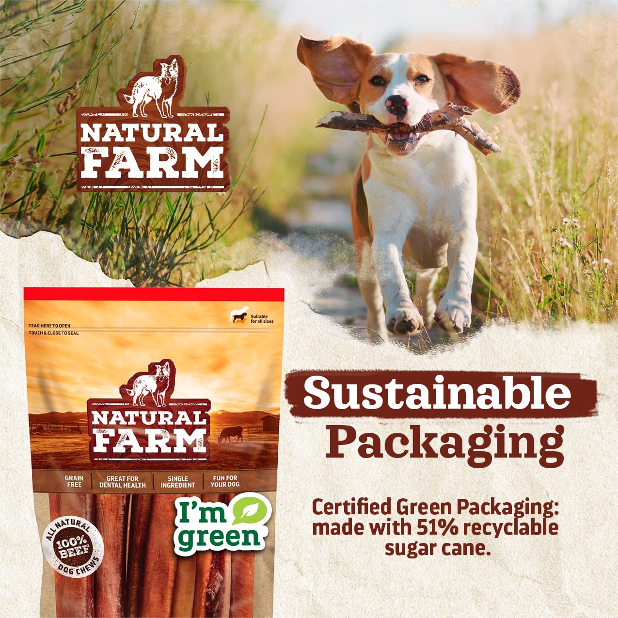 Natural Farm etiqueta con ingredientes simples demostrando transparencia y confianza