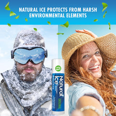 Natural Ice aplicación en labios desde la mano, alivia y refresca al instante