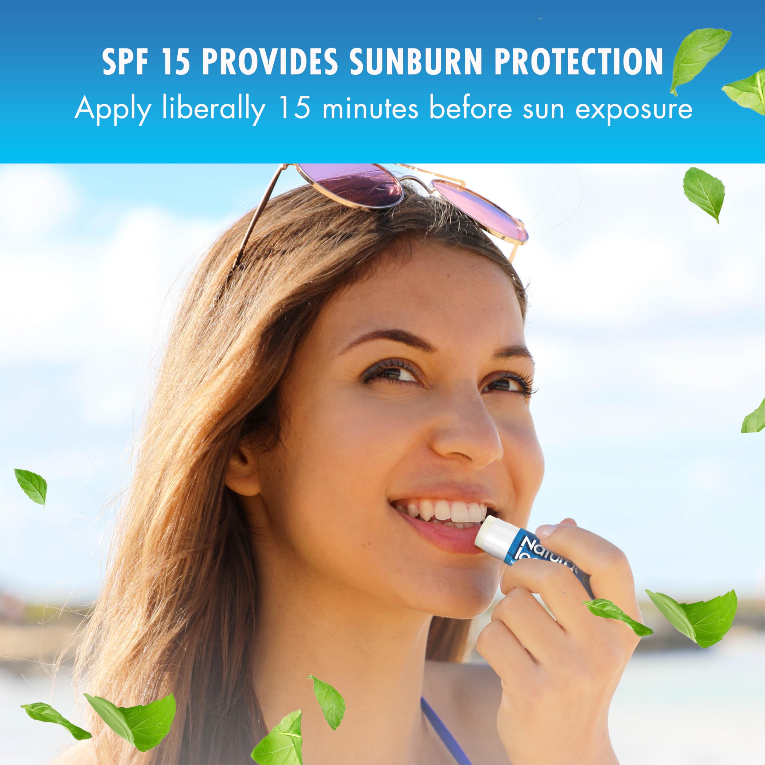 Natural Ice etiqueta con ingredientes y SPF 15 visible para confianza del usuario
