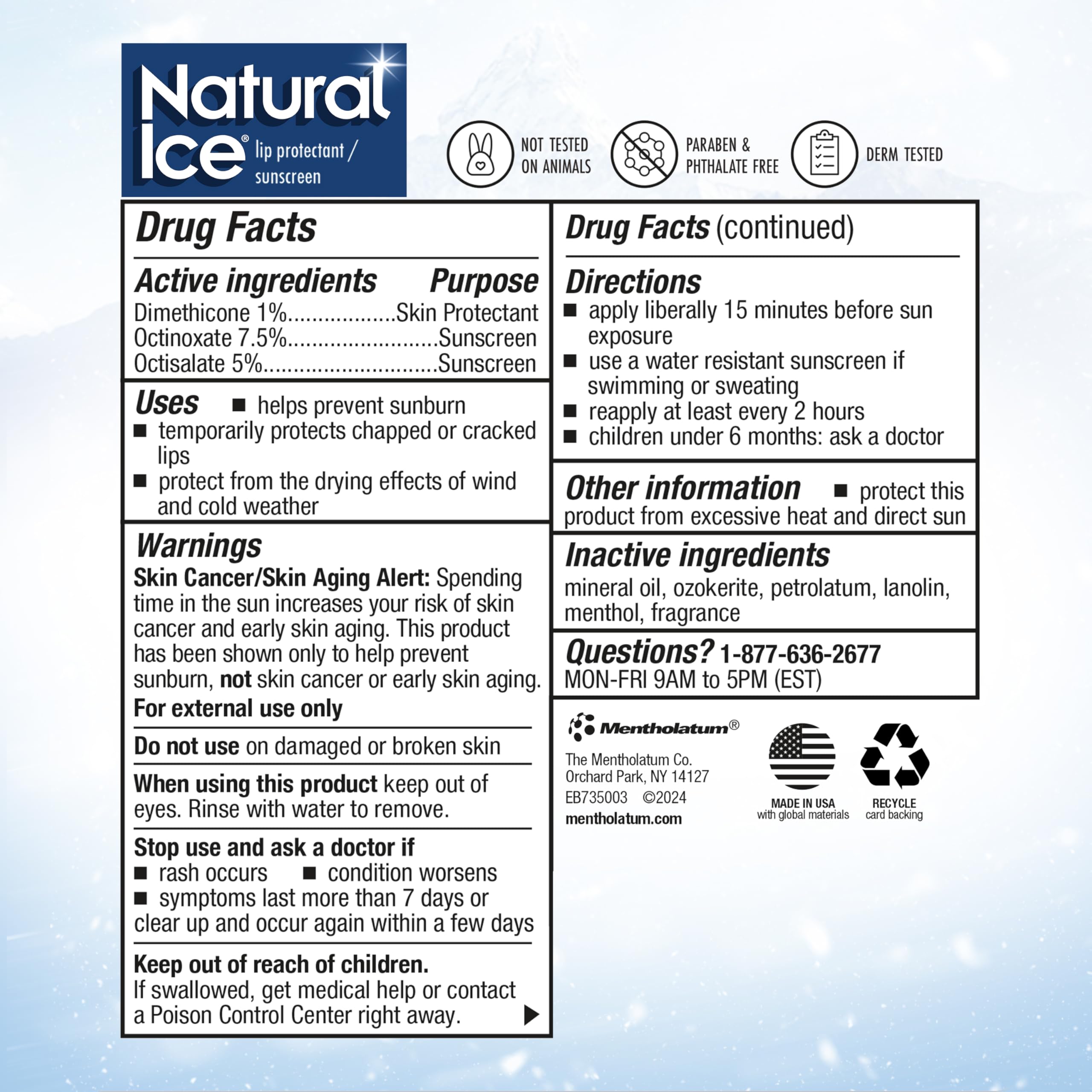 Natural Ice pack de 12 unidades, conveniente para familia y viajes