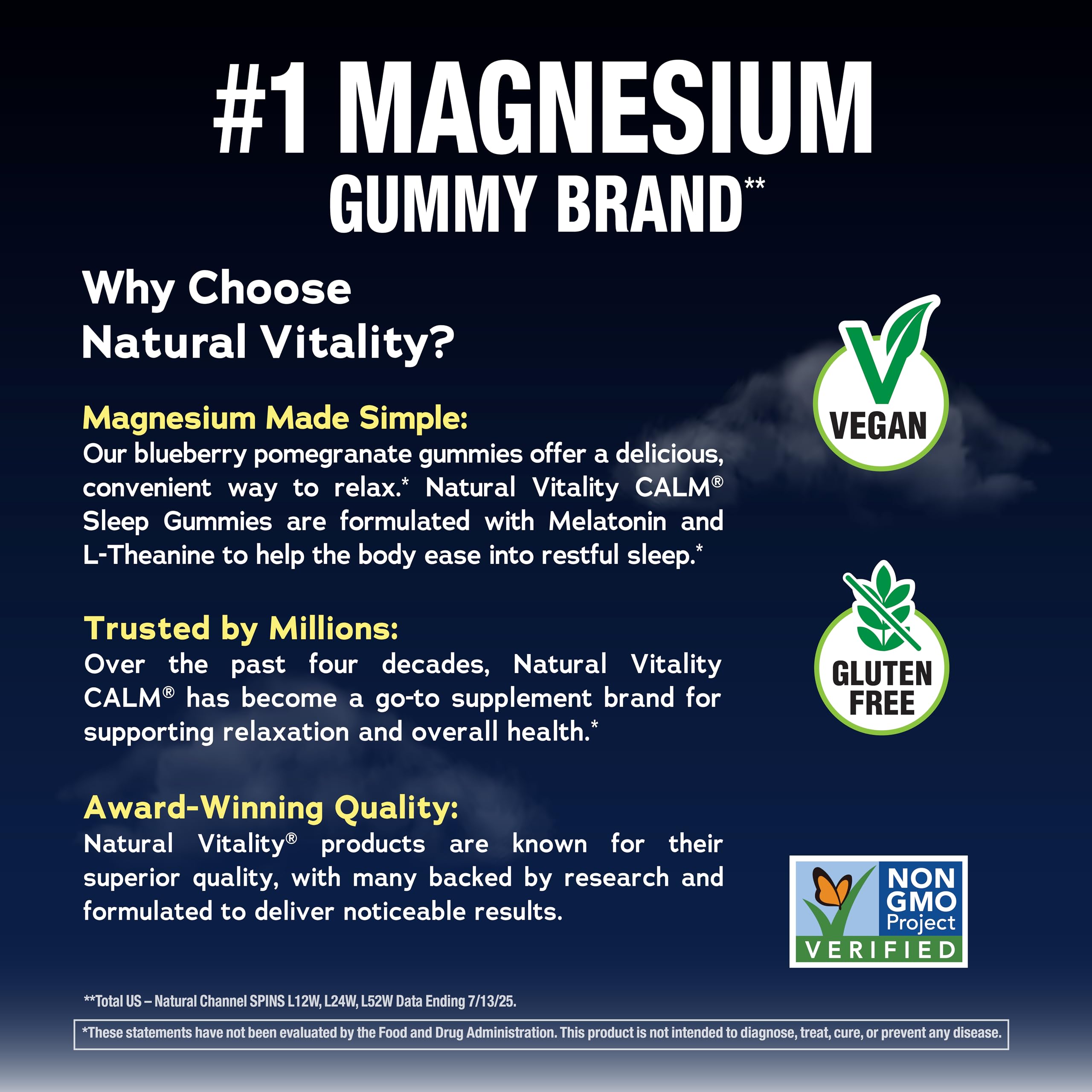 Gomita Natural Vitality en mano lista para masticar, conveniencia nocturna