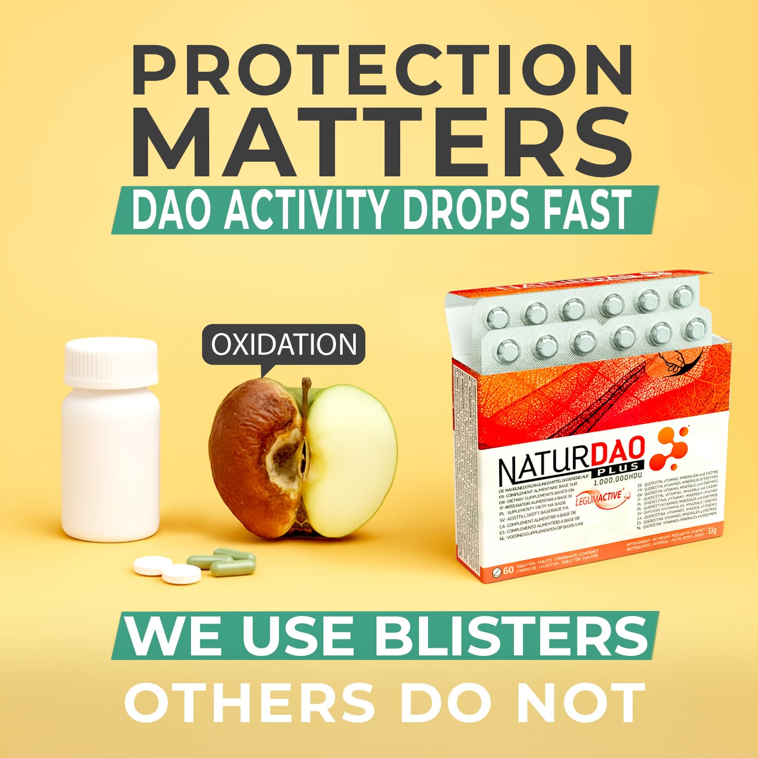 Etiqueta de NATURDAO PLUS con lista de cofactores activos y transparencia de ingredientes