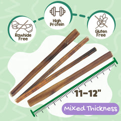 Nature Gnaws detalle de textura del bully stick mostrando densidad y durabilidad