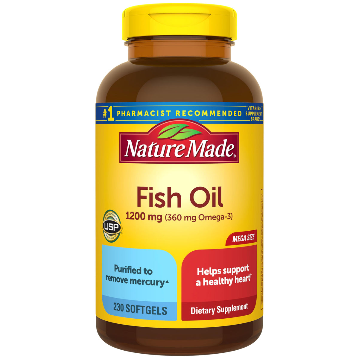 Nature Made frasco frente muestra cantidad y conveniencia