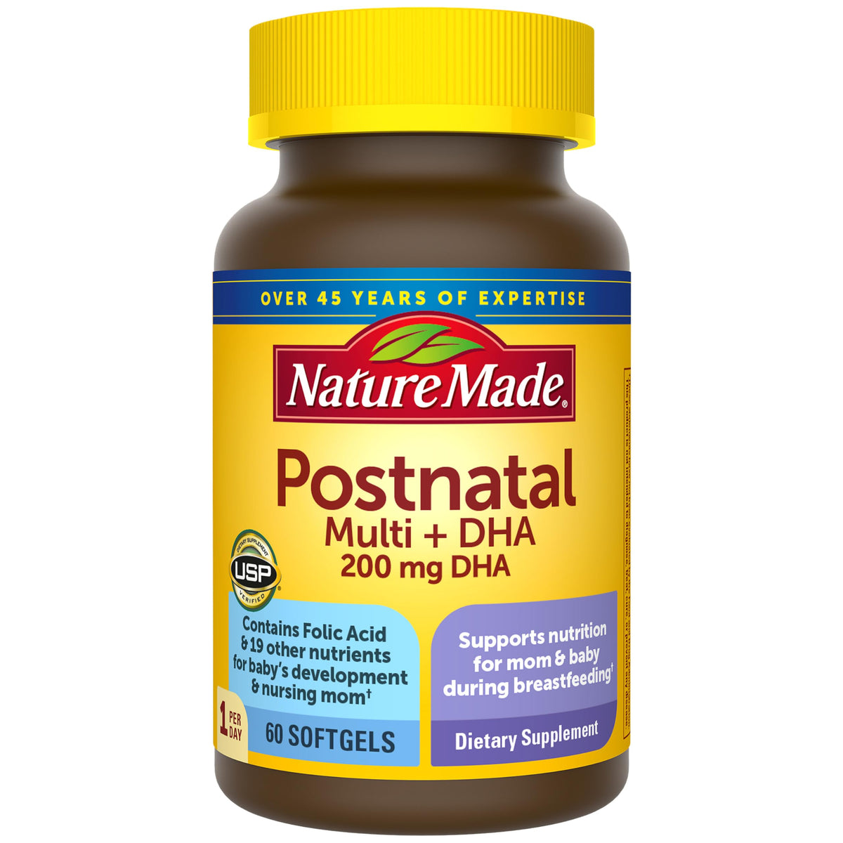 Nature Made front packaging shows product benefits and 60 softgels for convenience