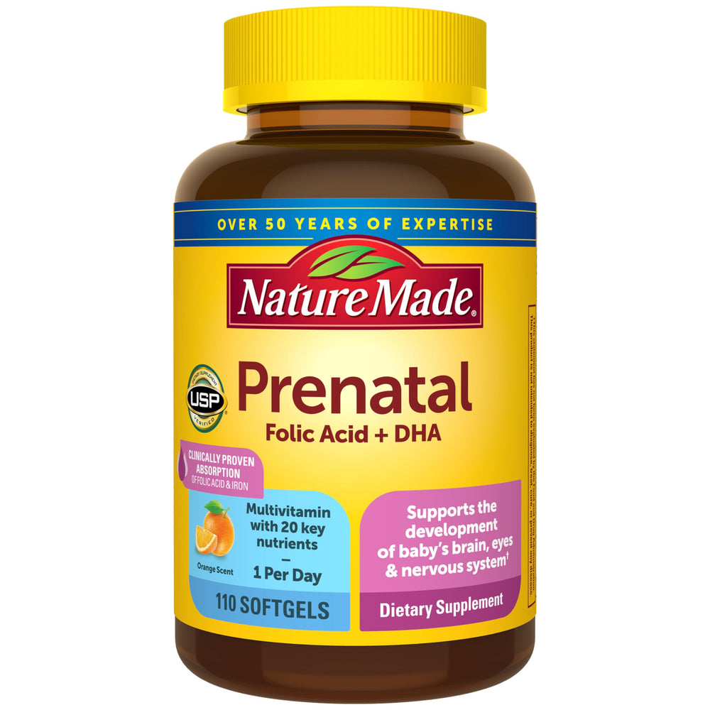 Nature Made front packaging showing bottle and label, clear benefits visible