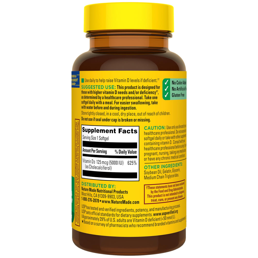 Nature Made bottle next to USP Verified badge emphasizing third-party ingredient and potency testing