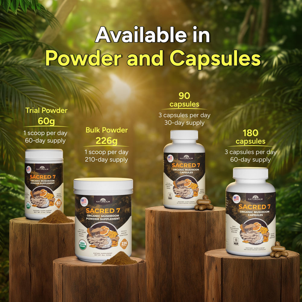 Naturealm Sacred 7 jar on breakfast table showing daily routine convenience benefit