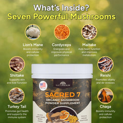 Naturealm Sacred 7 scoop stirring into a cup showing easy dissolution benefit