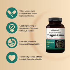 NatureBell etiqueta con lista de ingredientes destacando ausencia de alérgenos y pruebas de terceros