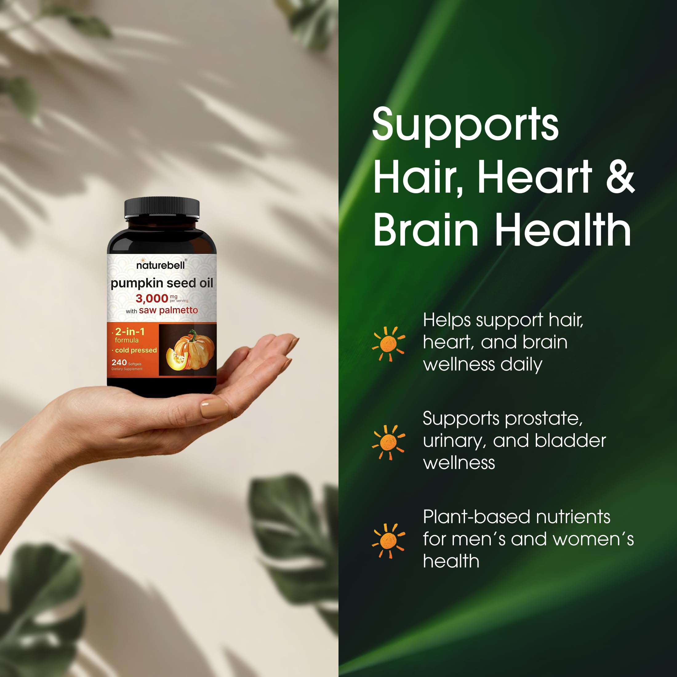 NatureBell etiqueta nutricional legible que confirma dosis y certificaciones