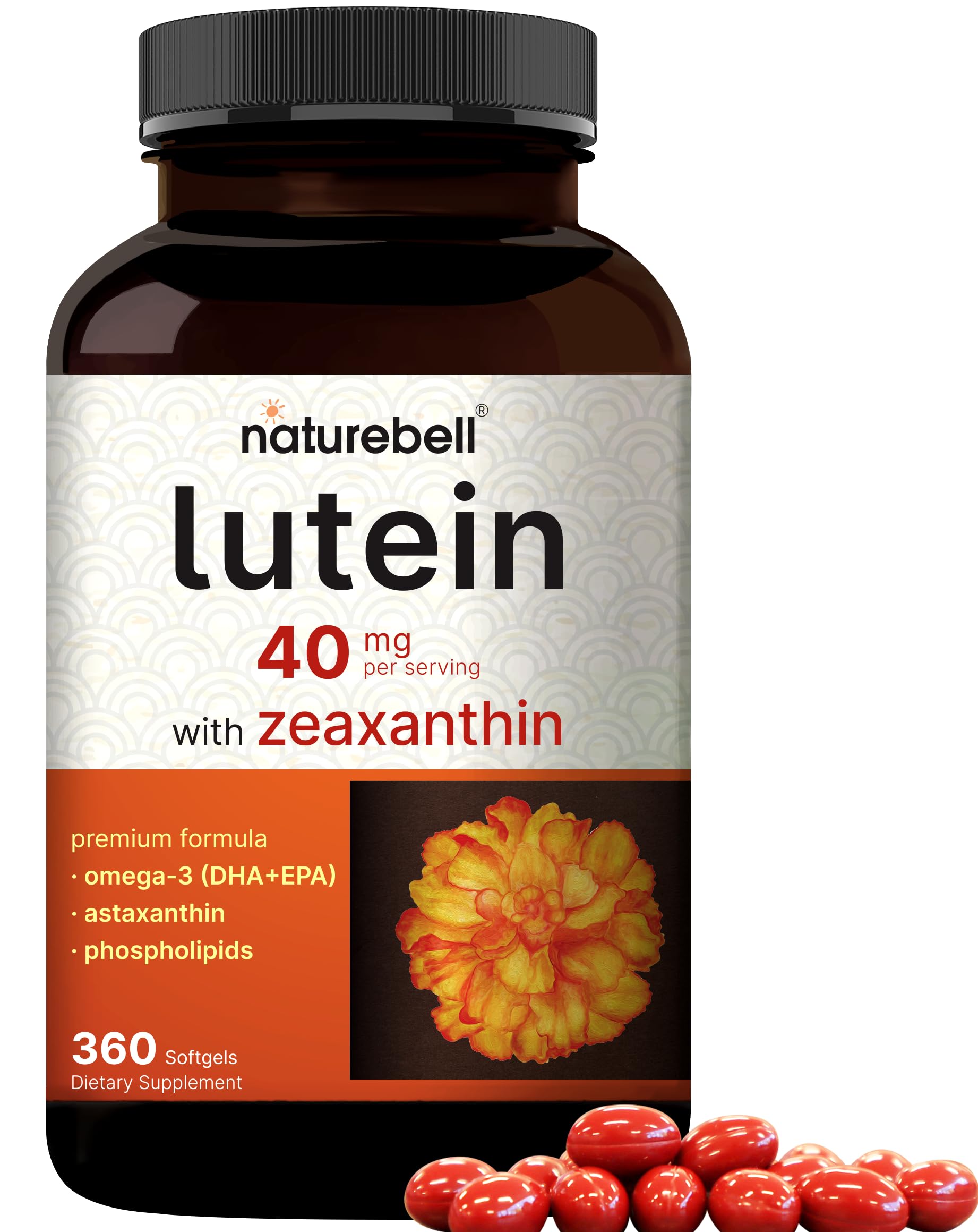 NatureBell vista frontal del envase mostrando 360 softgels y beneficios