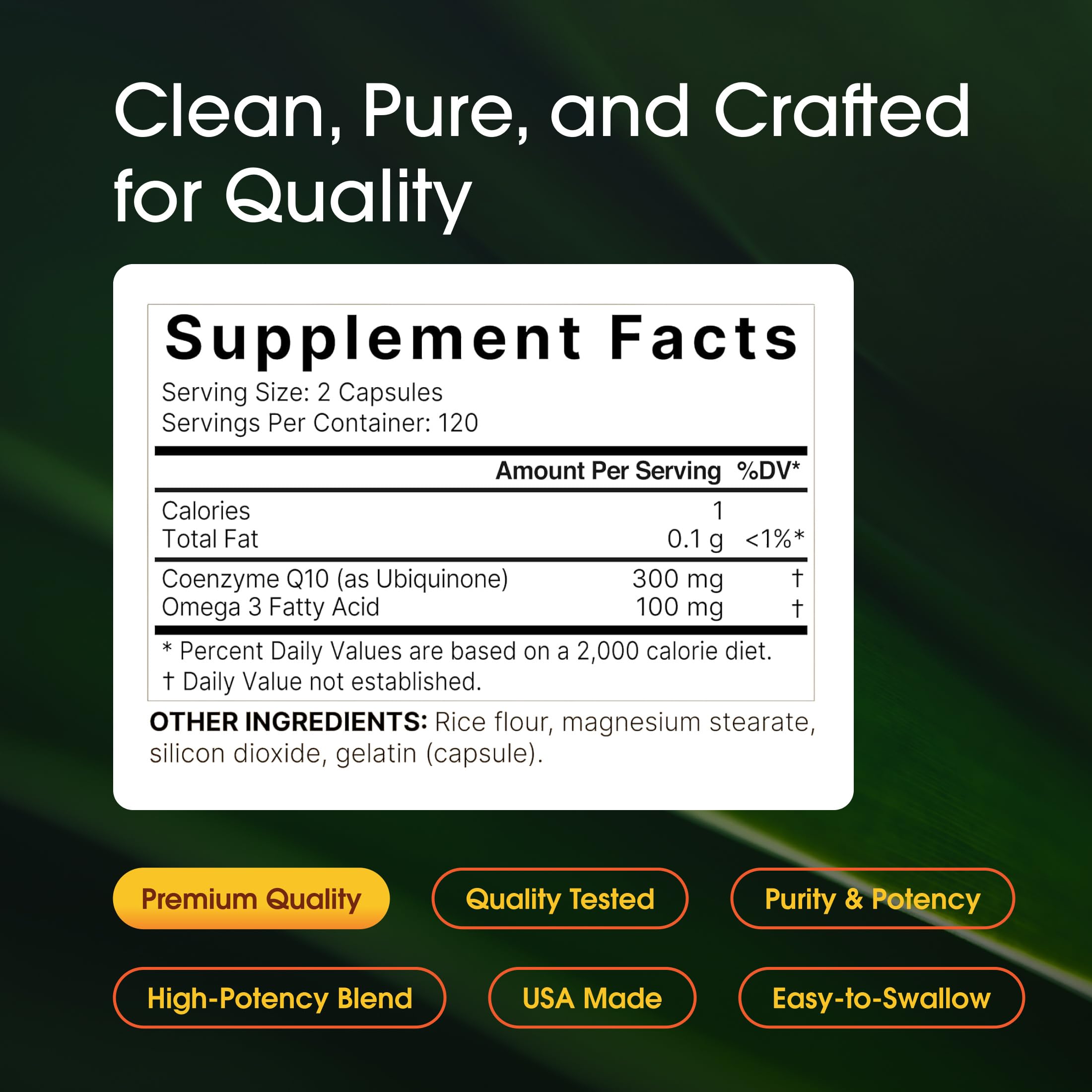 NatureBell etiqueta frontal con información de CoQ10 y omega-3 visible