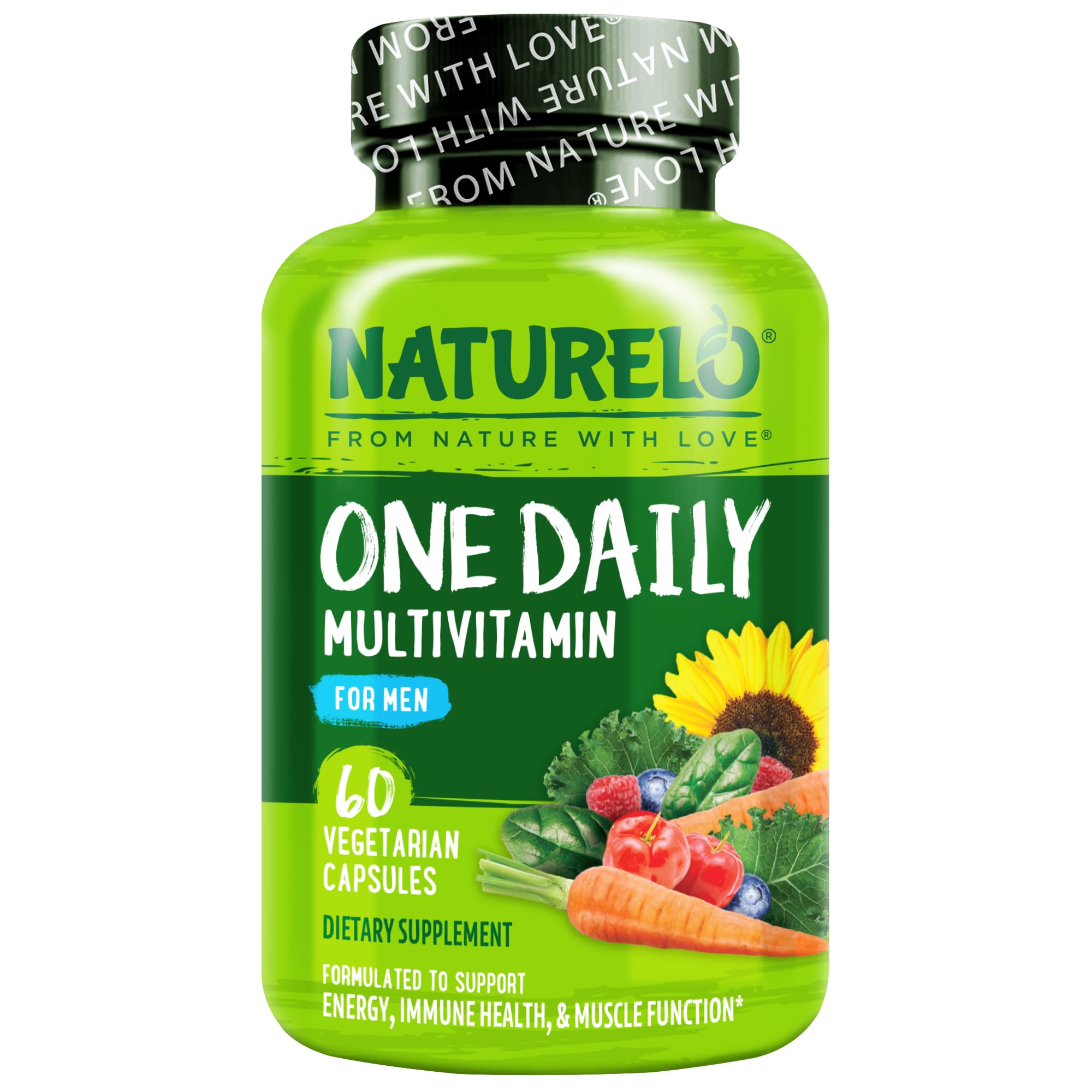 NATURELO front bottle view showing clear label and benefits