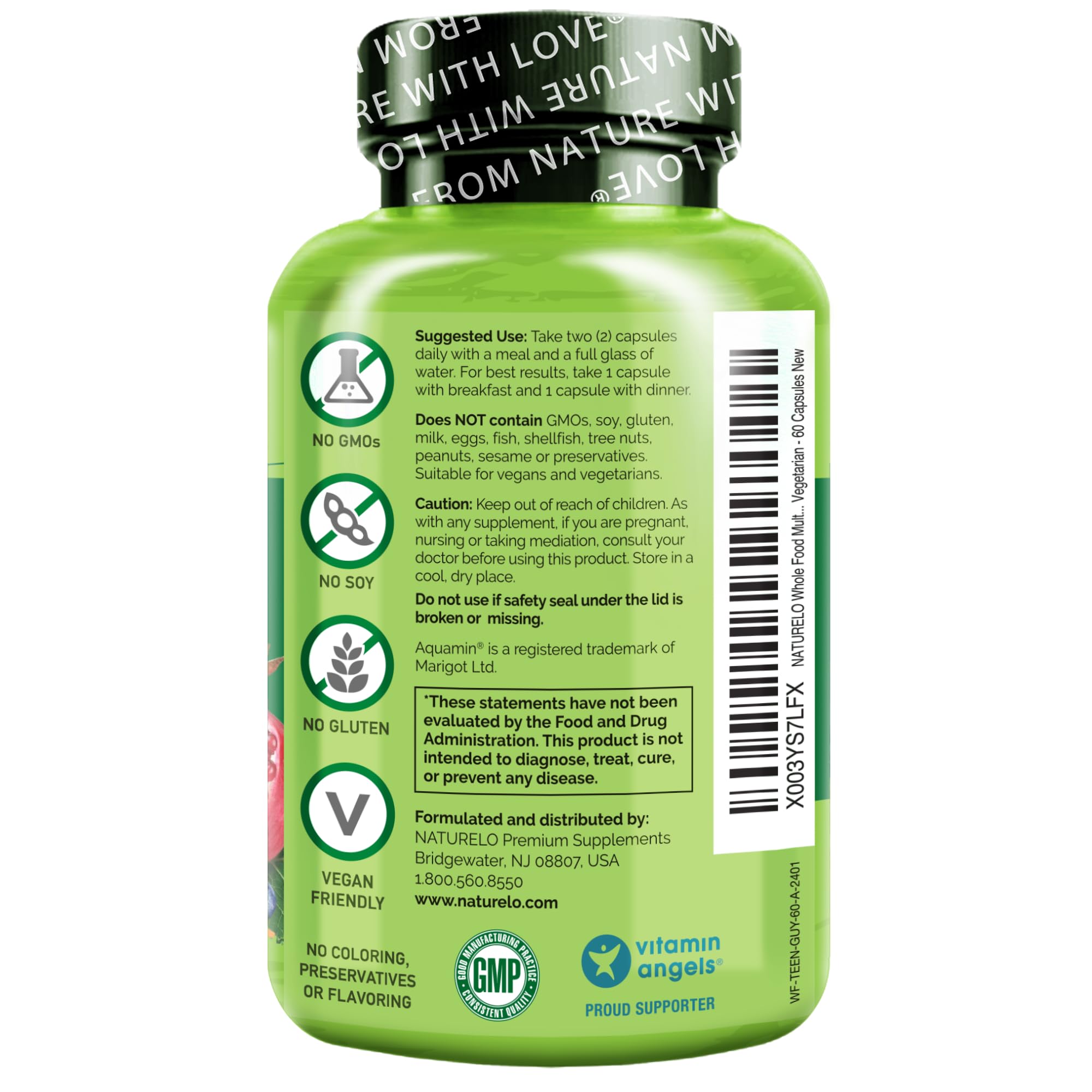 NATURELO etiqueta nutricional ampliada para transparencia de ingredientes