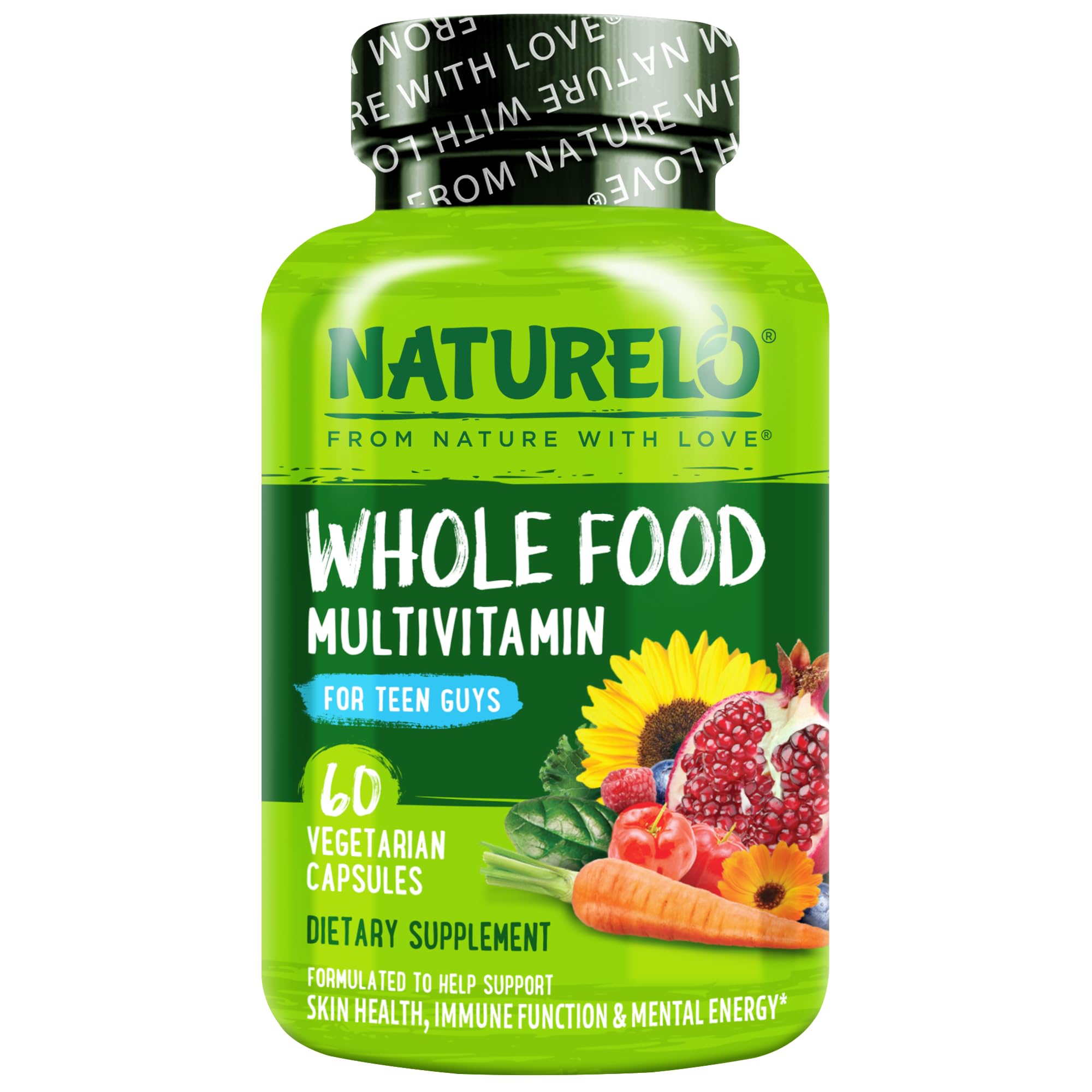 NATURELO frasco frontal Teen Multivitamin mostrando diseño y cantidad