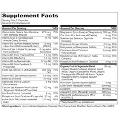 NATURELO mezcla de frutas y verduras orgánicas indicando nutrientes reales
