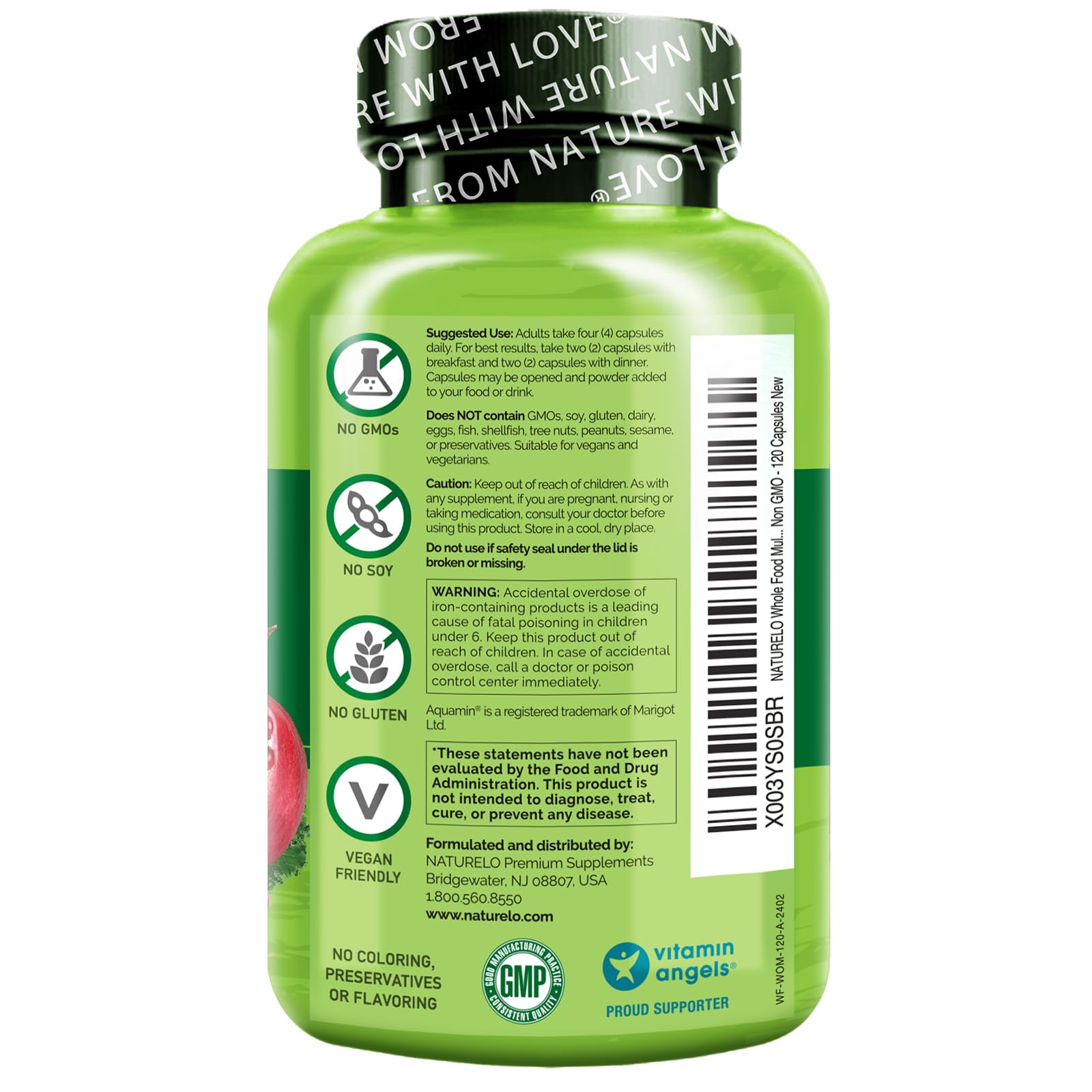 NATURELO conjunto de frutas y verduras usadas como ingredientes naturales