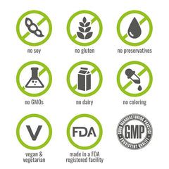 NATURELO supplement facts label close-up for ingredient transparency