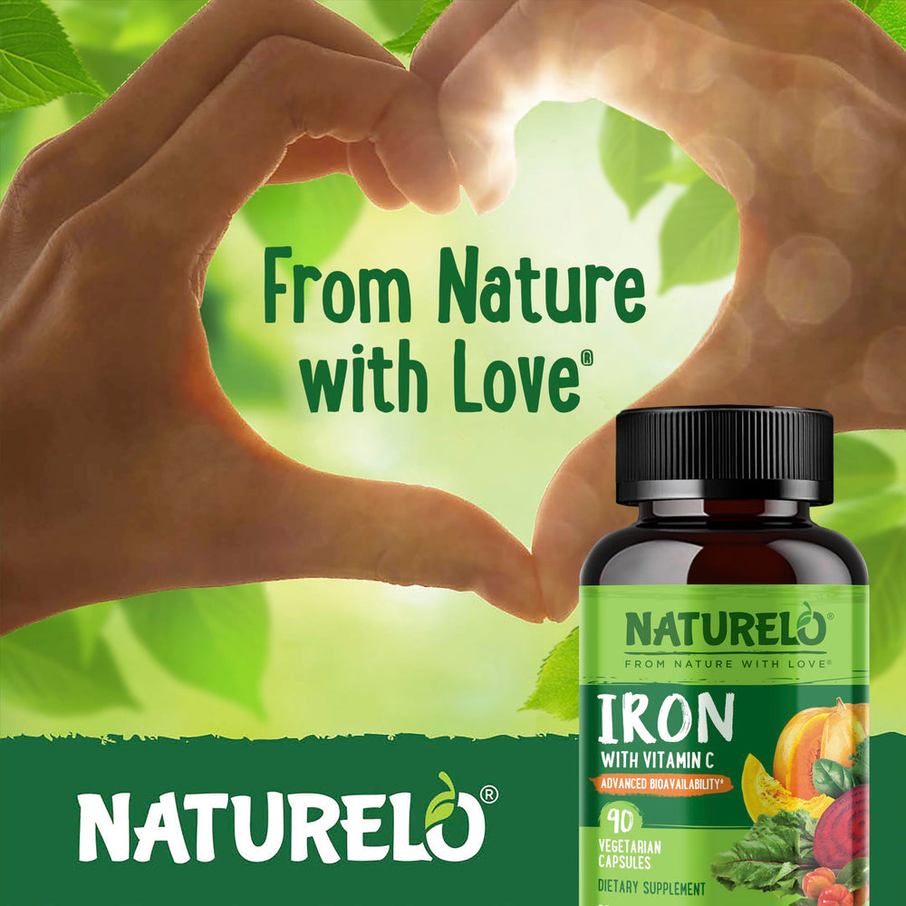 NATURELO tablets in bowl with organic herbs showing natural cofactors