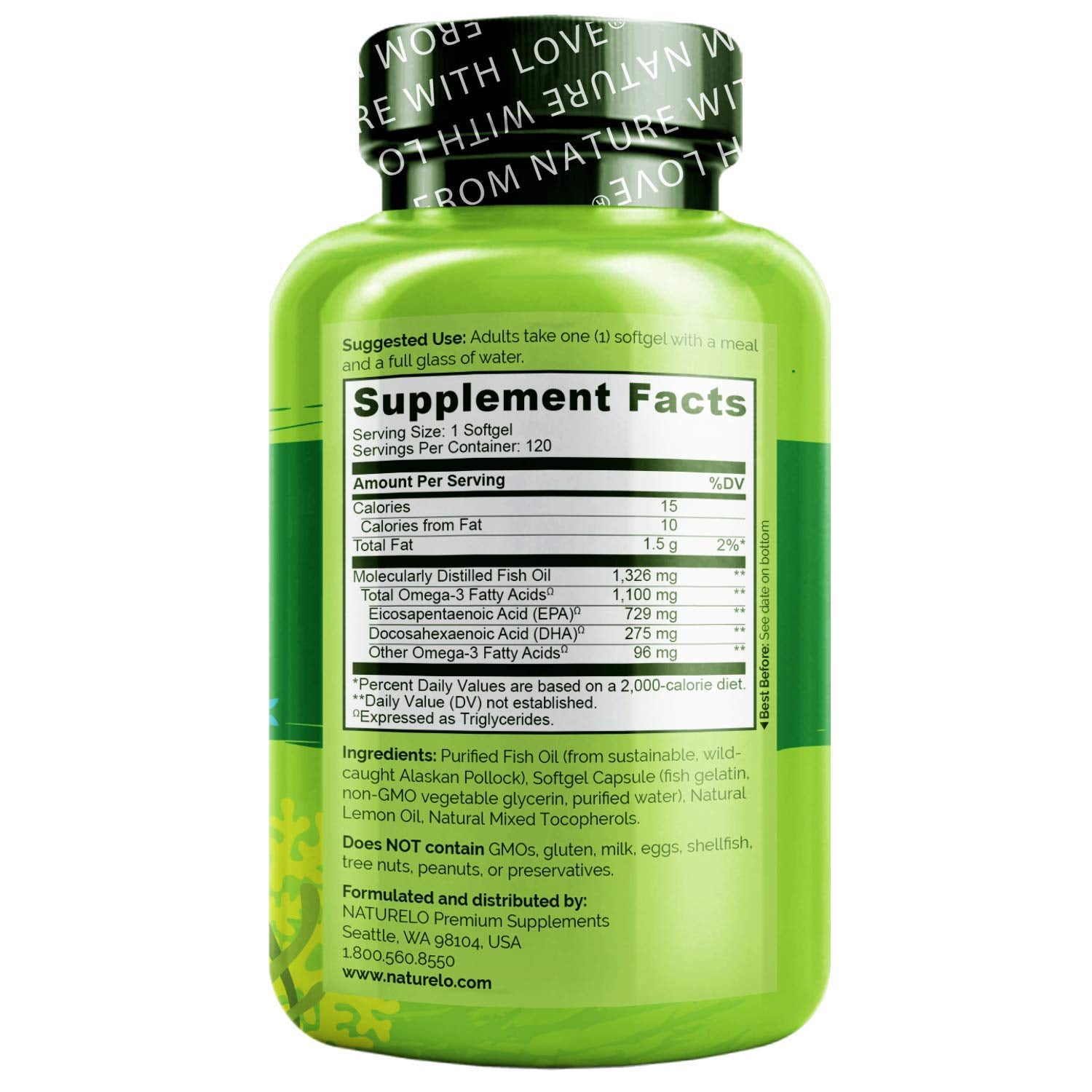 NATURELO corte de cápsula mostrando aceite puro para absorción óptima