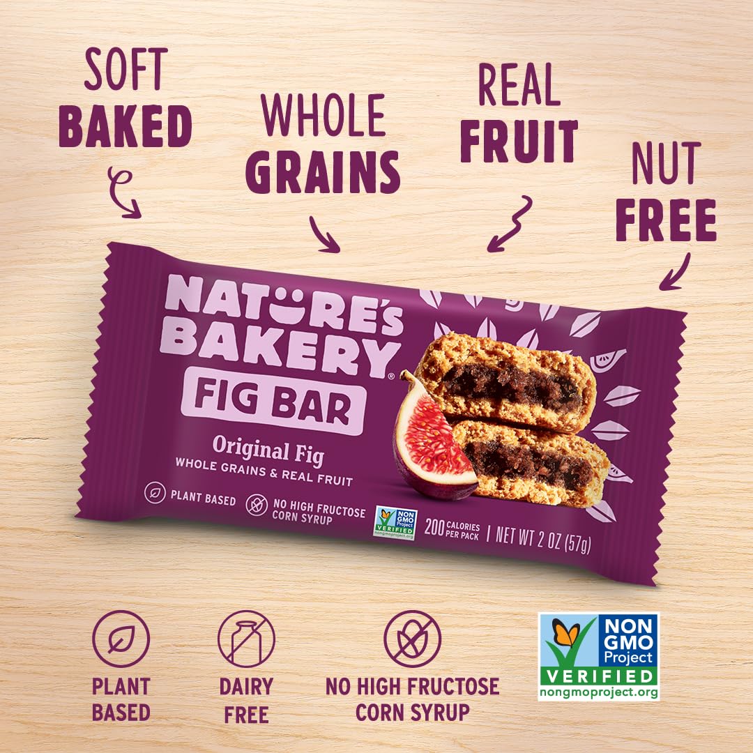 Nature's Bakery barrita en mano para mostrar tamaño y porción conveniente