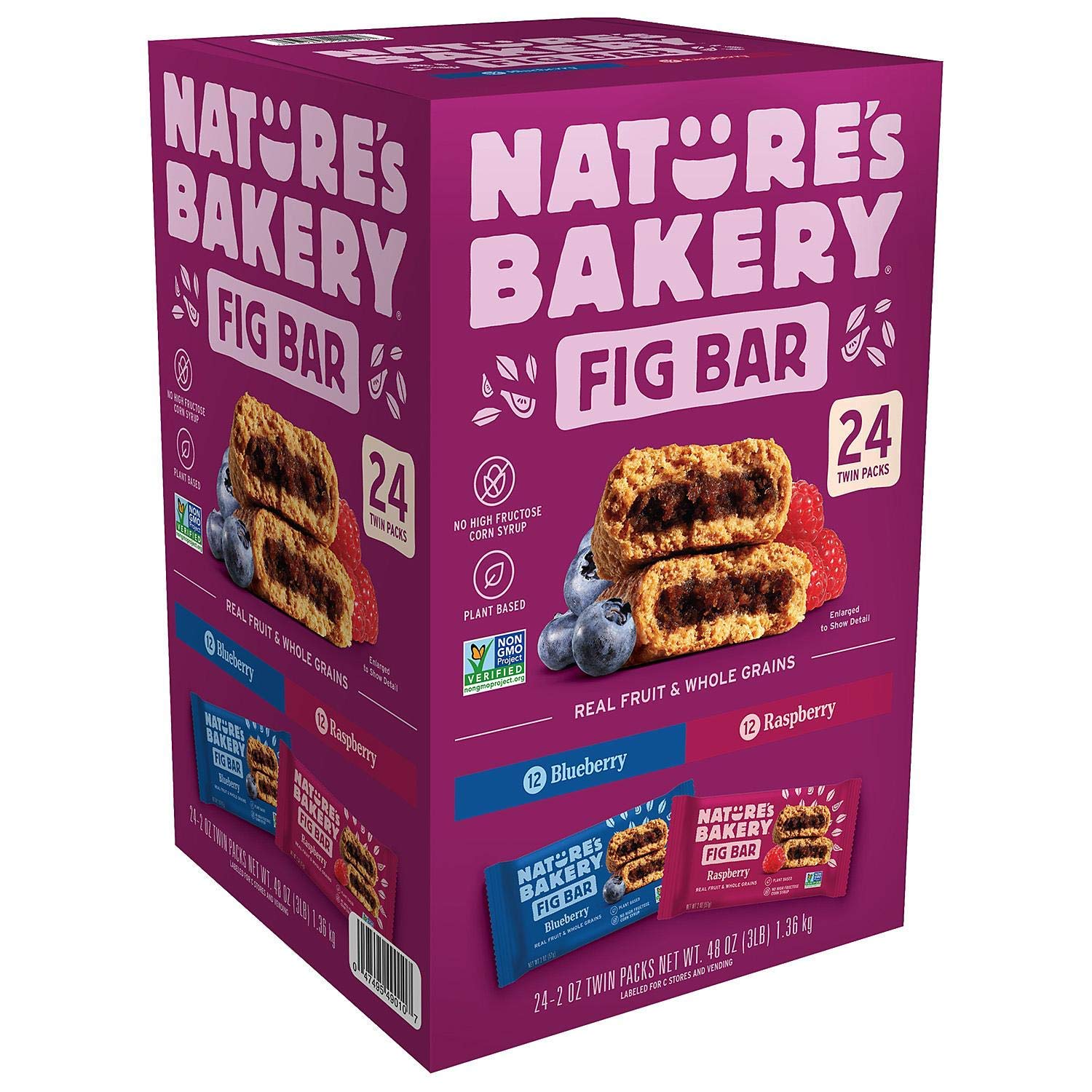 Nature's Bakery frontal del paquete mostrando el diseño y cantidad