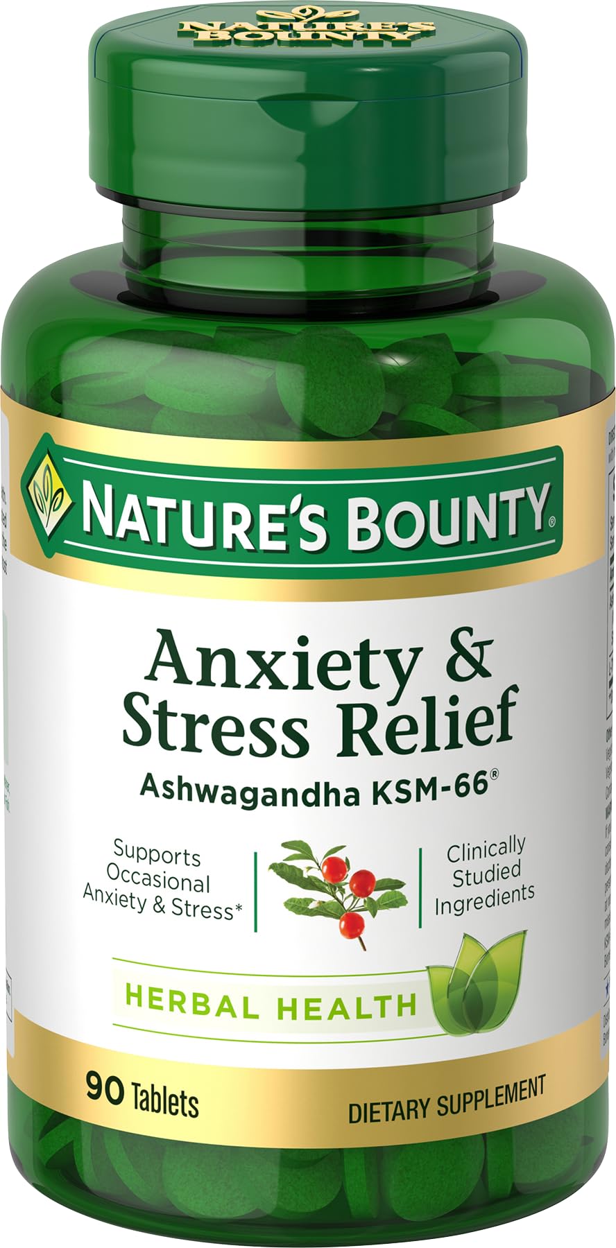 Nature's Bounty frente del envase mostrando marca y beneficios clave