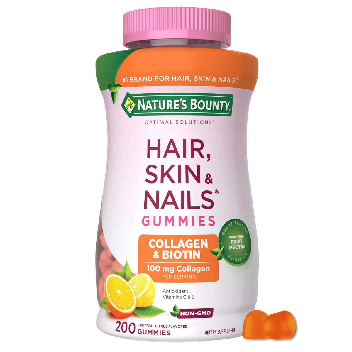 Nature's Bounty envase frontal con información clara y beneficio estético