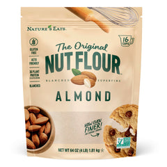 Nature's Eats paquete frontal 64 oz mostrando marca y resealable para almacenamiento fresco