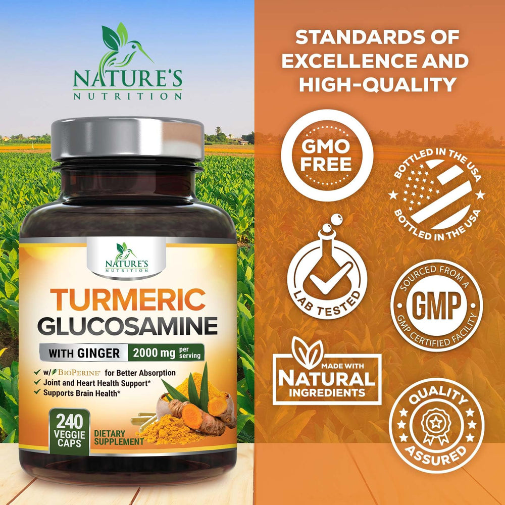 Nature's Nutrition polvo de extracto de cúrcuma mostrando pureza