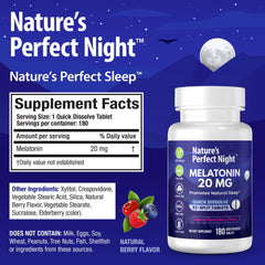 Nature's Perfect Night tableta disolviéndose en boca para administración sin agua