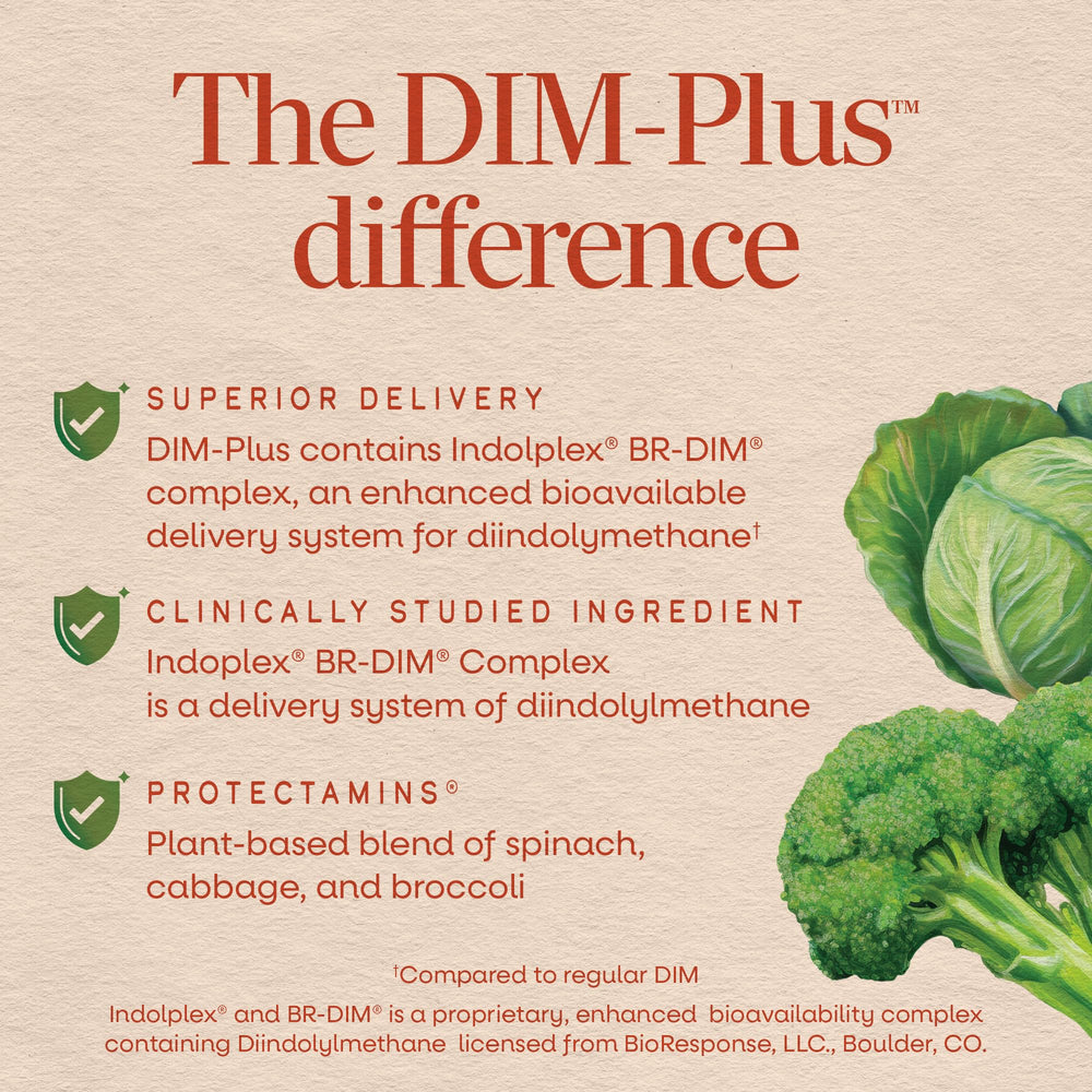 Nature's Way etiqueta nutricional enfocada que detalla 100 mg BR-DIM por porción
