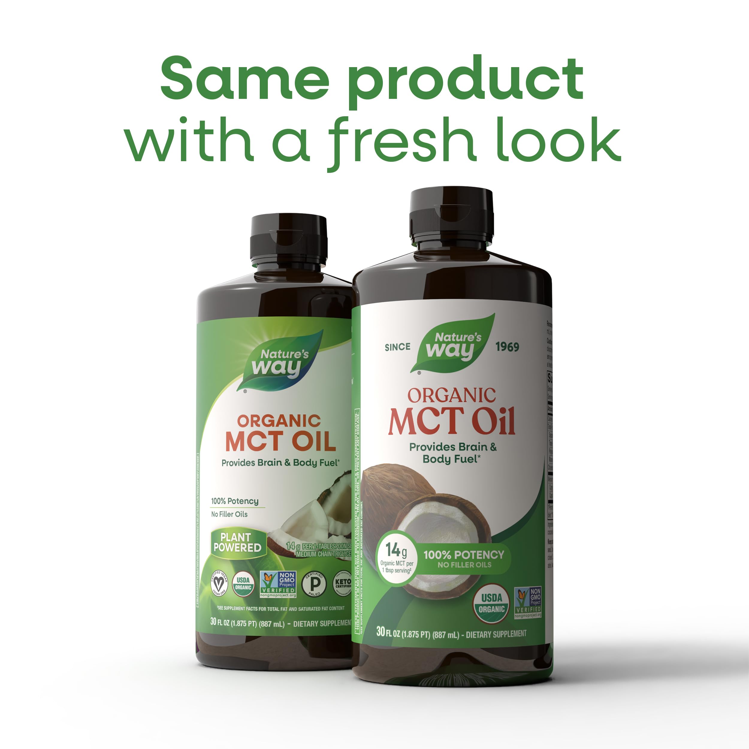 Nature's Way etiqueta con certificaciones USDA Organic y Non-GMO, garantía de calidad