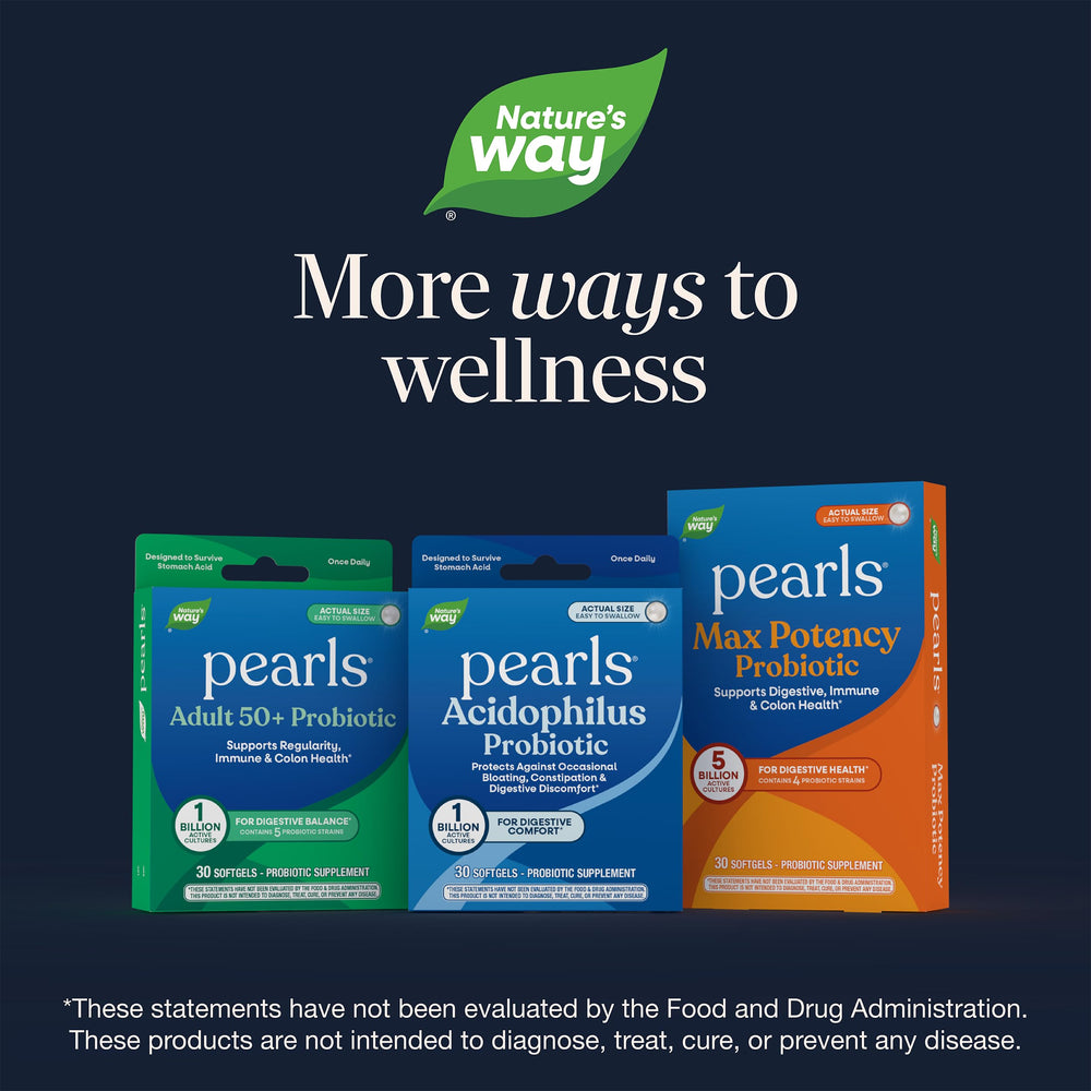 Nature's Way product label close-up showing strains, allergens, and ingredient clarity
