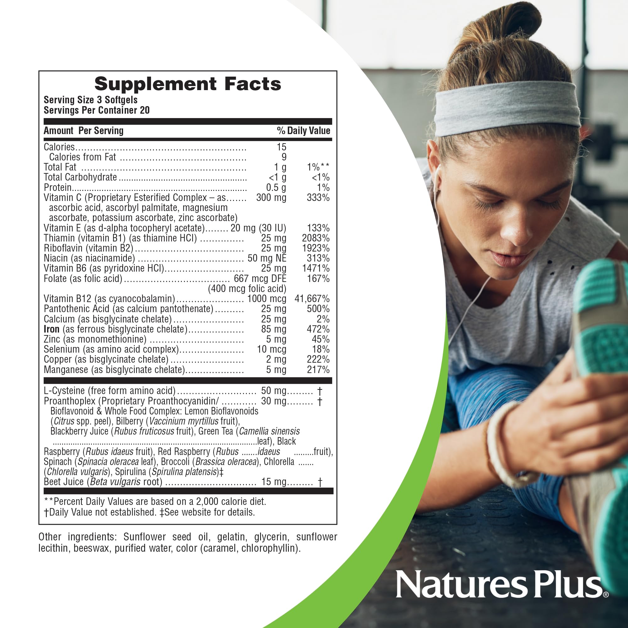 NaturesPlus cápsula en mano demostrando tamaño y conveniencia