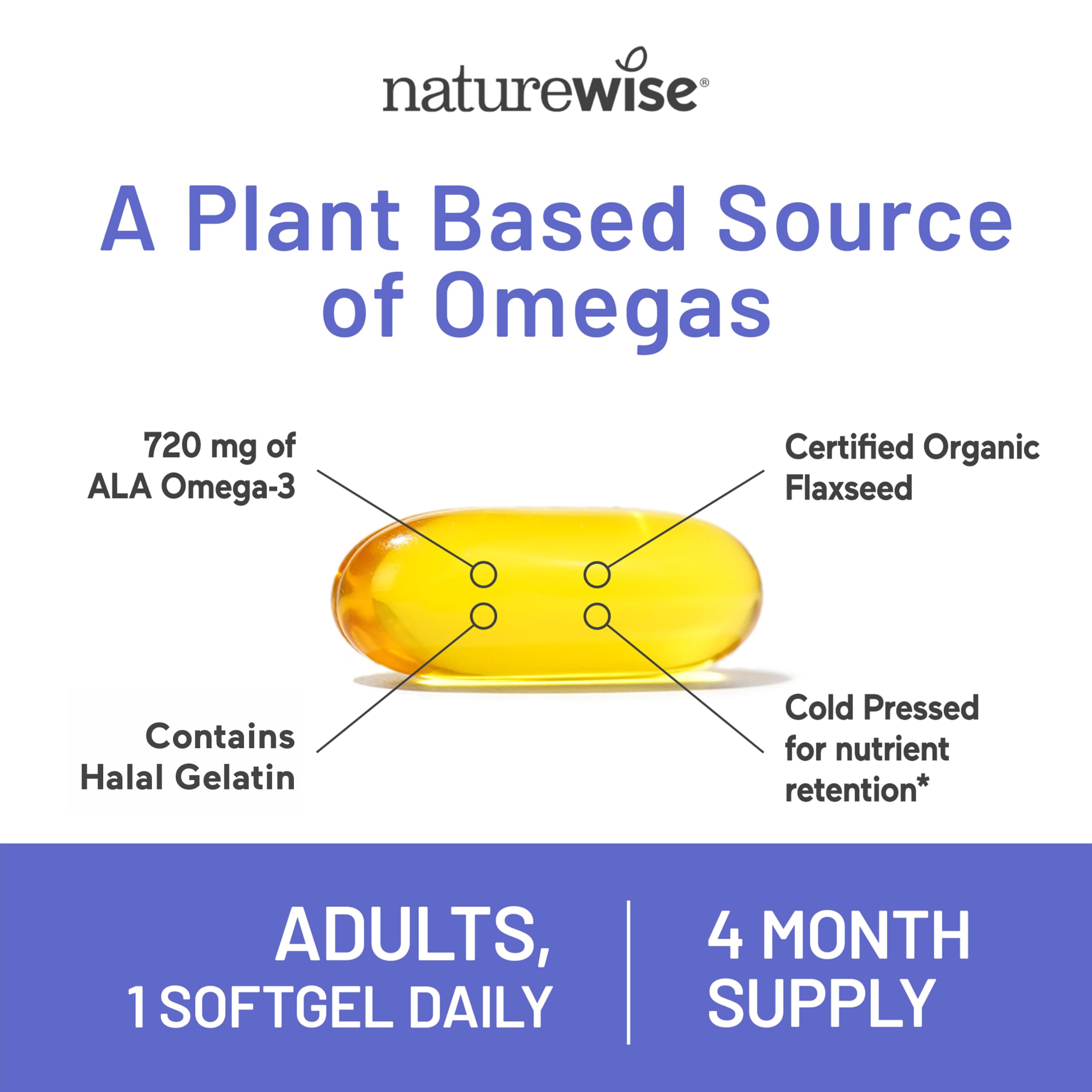 NatureWise semillas de lino crudas que muestran origen orgánico y naturalidad