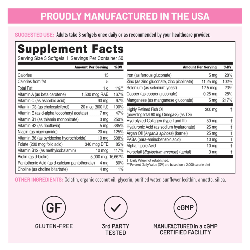 NatureWise softgels integradas en rutina diaria junto a cepillo y espejo