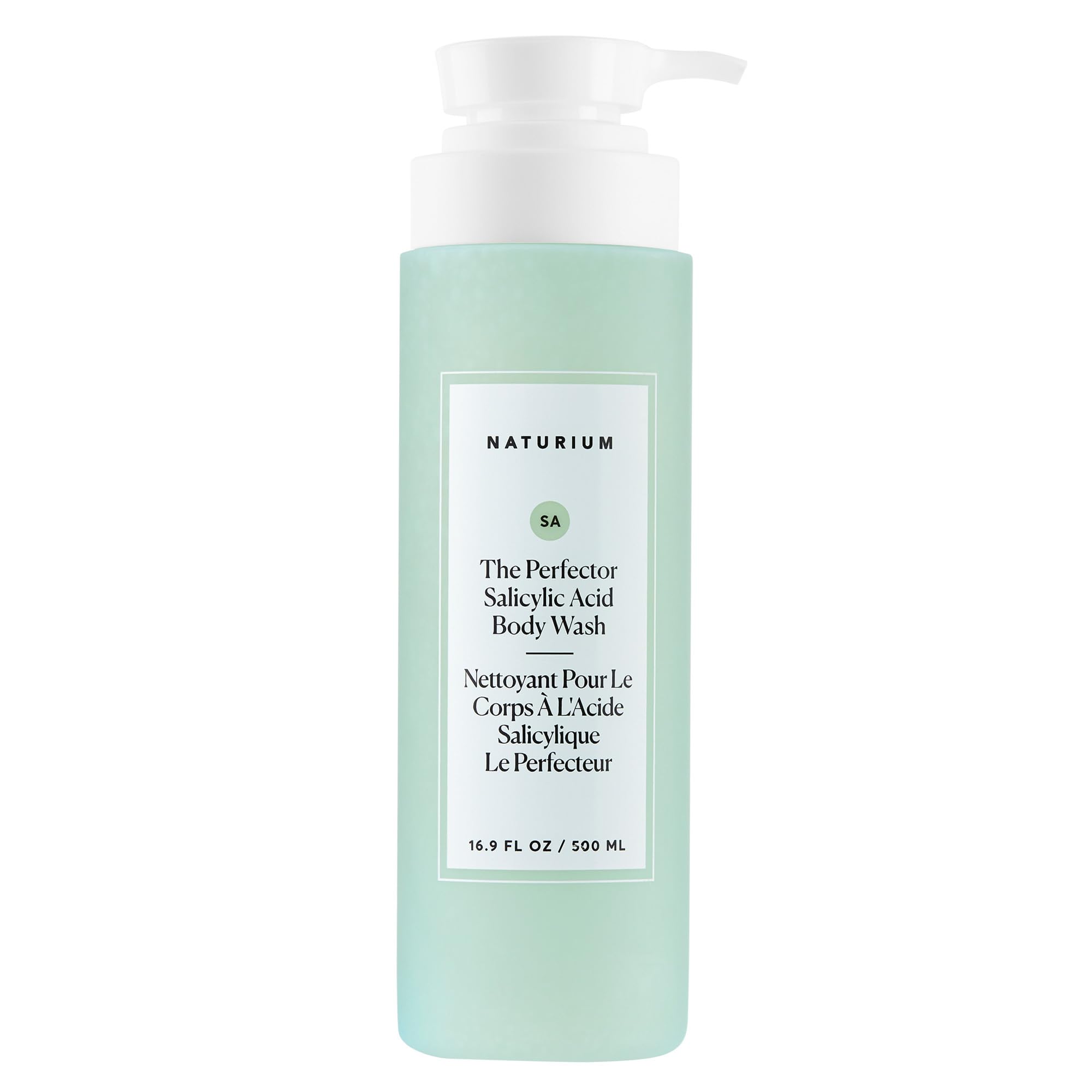 Naturium gel corporal vista frontal muestra envase y uso práctico