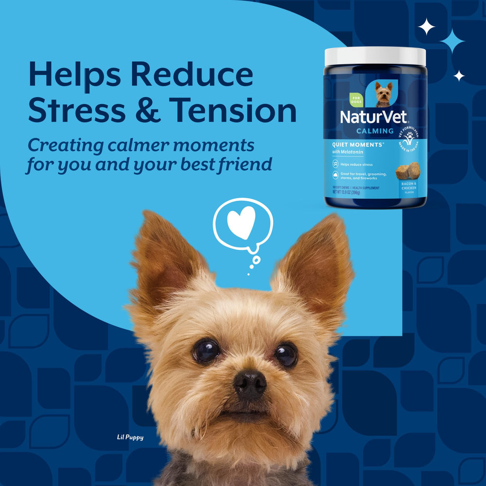 NaturVet dog accepting chew from hand demonstrating easy administration