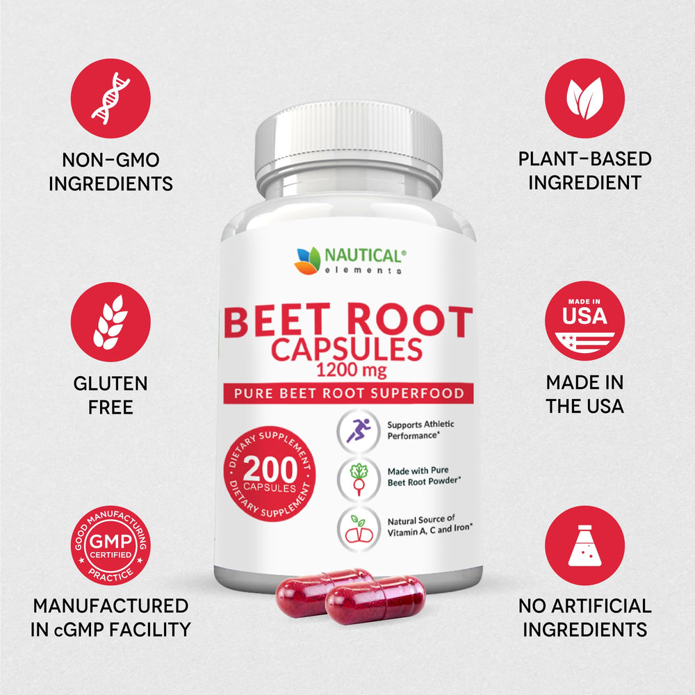 Nautical Elements single beet root capsule close-up highlighting smooth vegan capsule texture