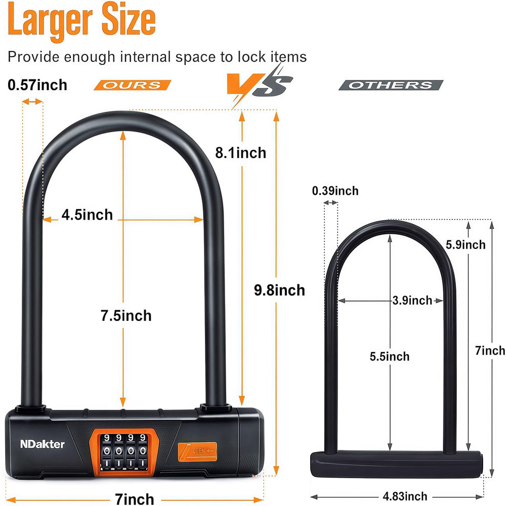 NDakter cable de acero enrollado para sujetar ruedas y accesorios