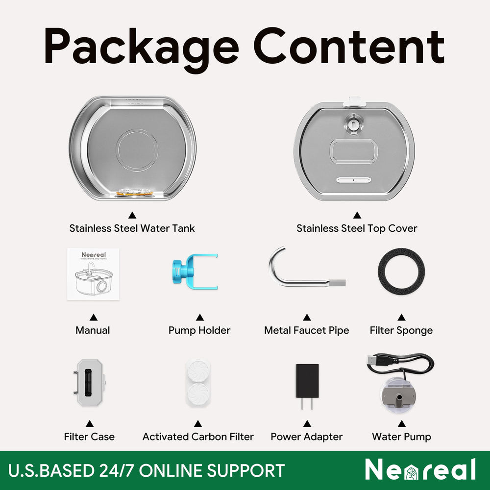 Neareal packaging and included parts display showing what's in the box