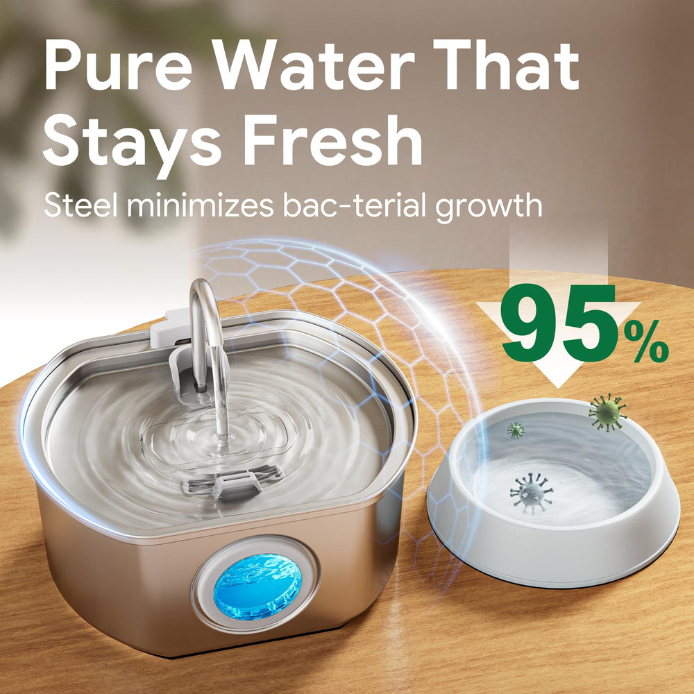 Neareal pet drinking fountain in home setting demonstrating everyday use