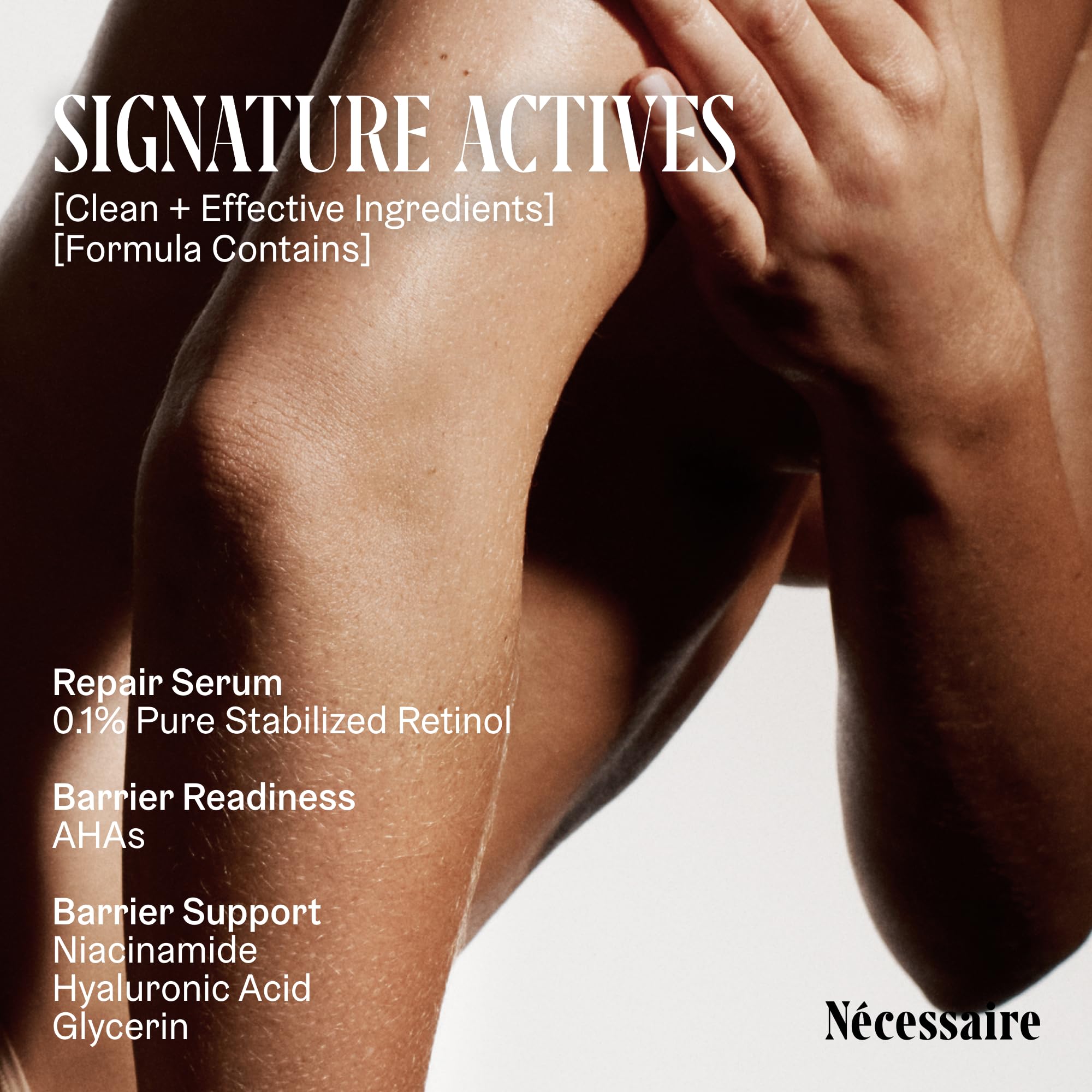 Nécessaire lotion texture close-up showing lightweight absorbent finish for smooth application
