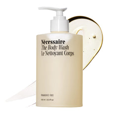 Nécessaire front bottle shot showing simple clean packaging and benefit of gentle cleanse