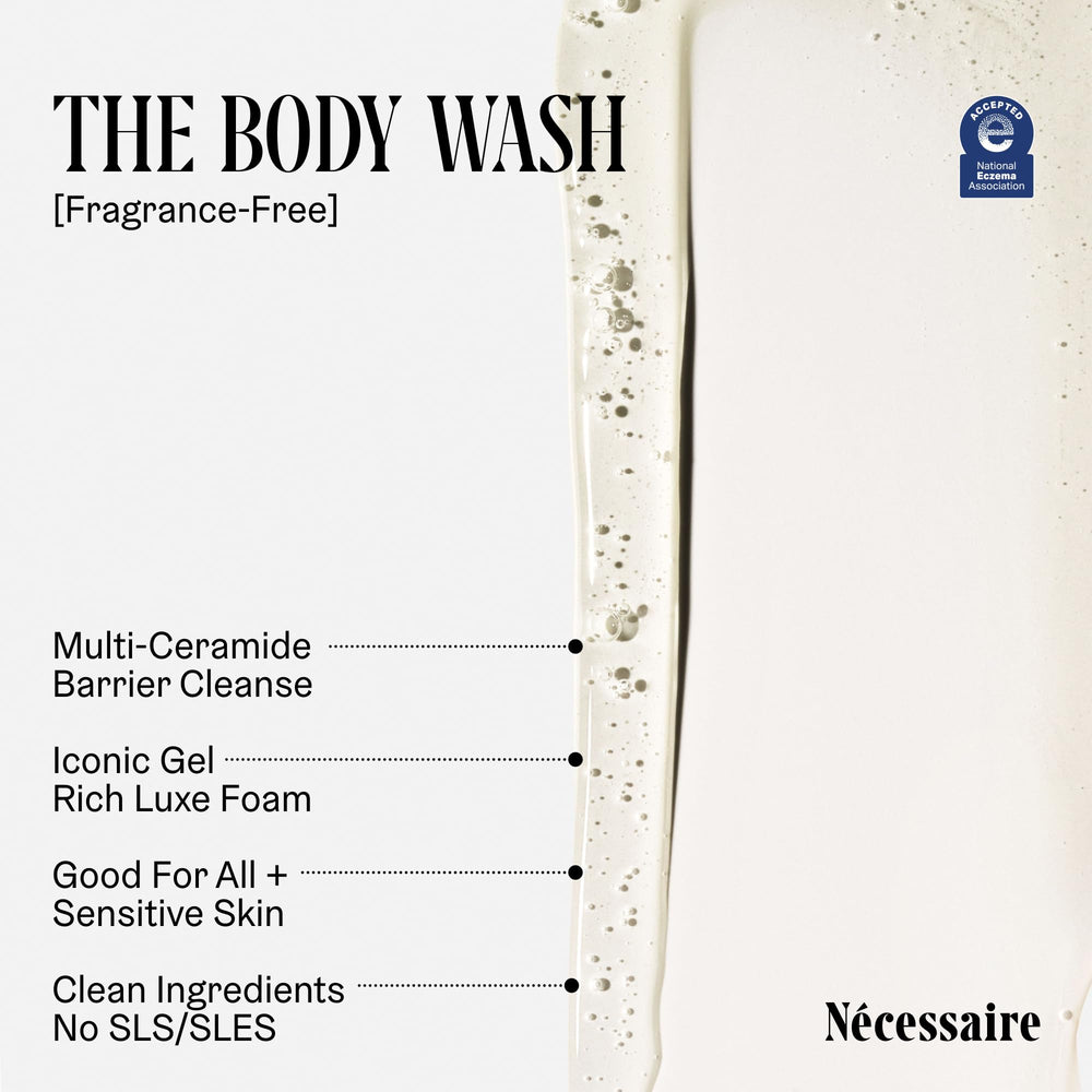 Nécessaire close-up of gel texture highlighting moisturized skin feel